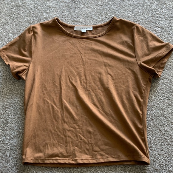 Brown Gaze Cropped shirt, Size XS, tight, very soft material, comfy - Picture 1 of 2